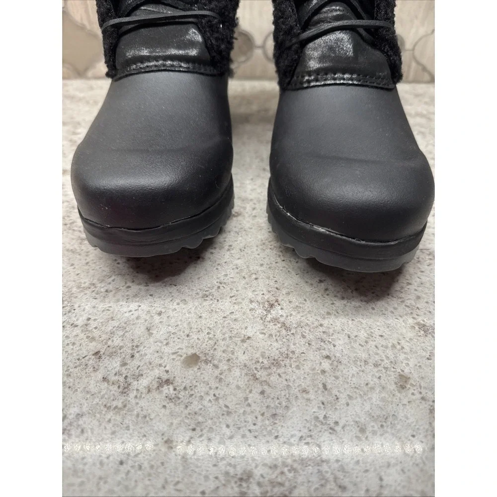 Sperry Top-Sider Womens Black Zipper Faux Fur Boots 3M Insulated 8.5 Medium